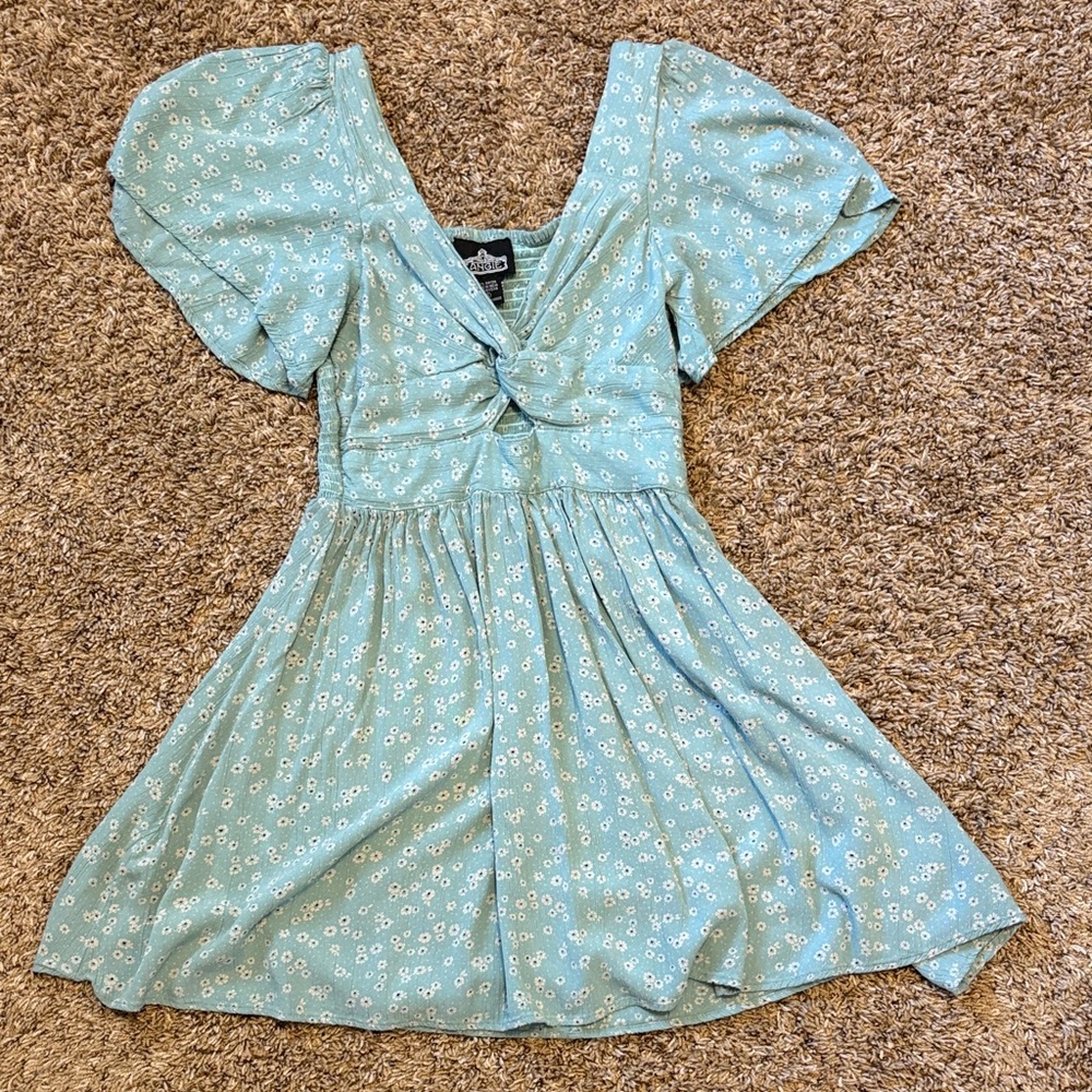 Blue daisy summer dress